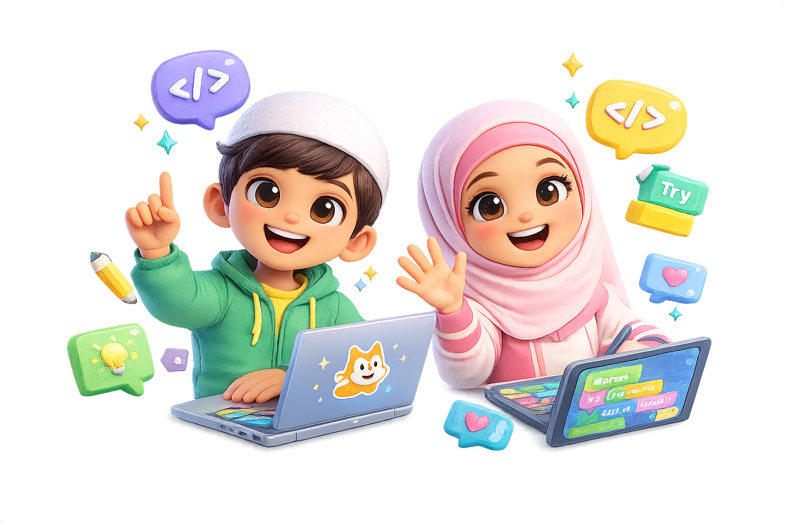 Anak belajar coding di IKOOS